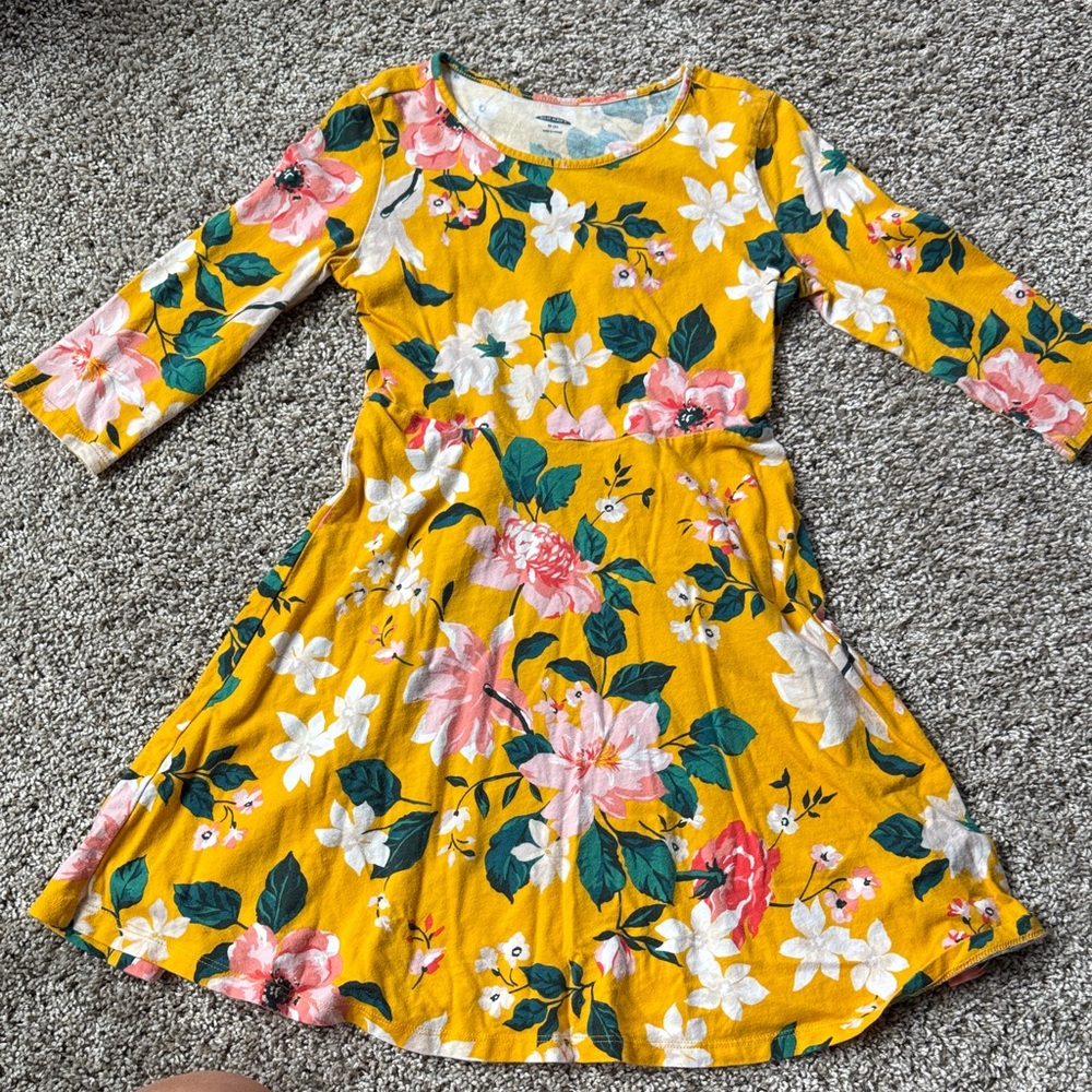 Old Navy Yellow Floral Kids Dress